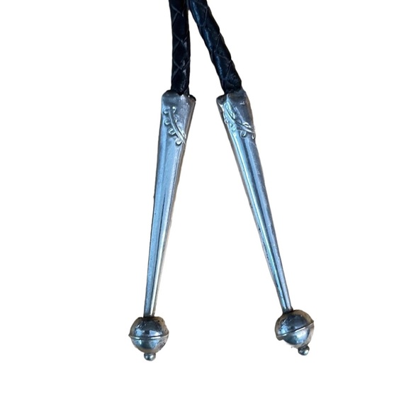 Vintage Bennett ZUNI Native American Headdress Sterling Turquoise Bolo Tie 37" - Picture 7 of 9